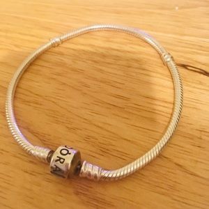 Authentic Pandora Barrel Clasp Charm Bracelet